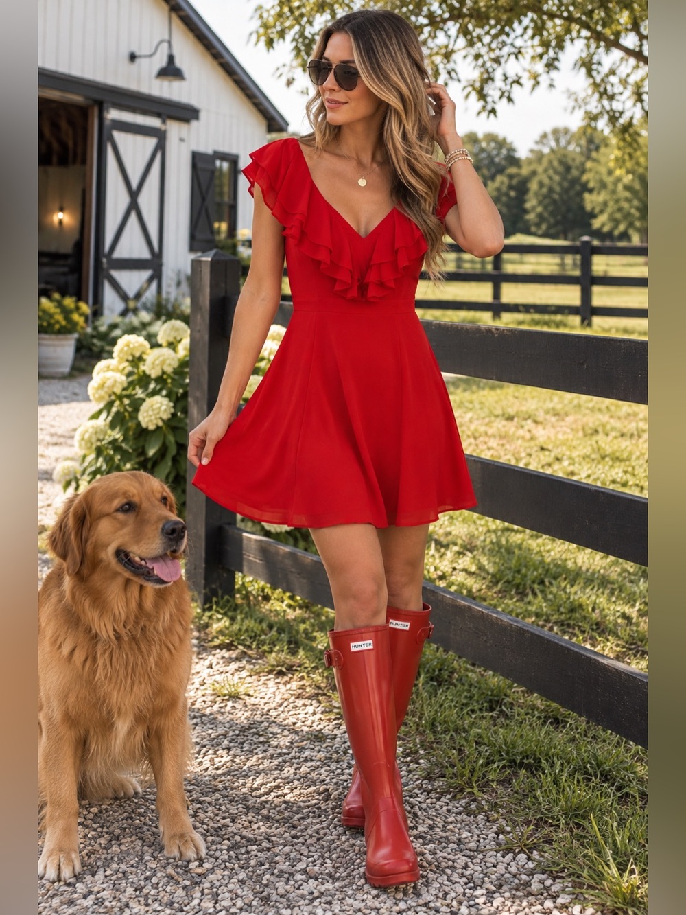 💃LULU’S True Affection Red Ruffled Skater Mini Dress - Small